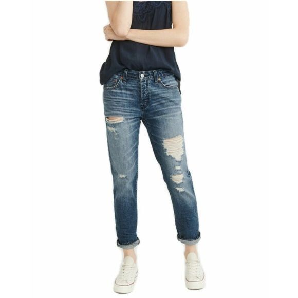 NEW Abercrombie & Fitch Ames Slim Boyfriend jeans size 25 - Picture 2 of 9